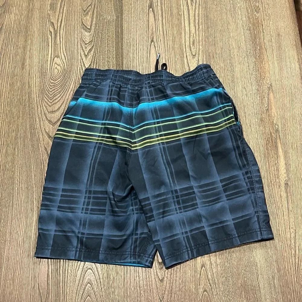 Speedo Board Shorts Plaid Hawaiian Swim Trunks Mesh Liner Multicolor Size Small